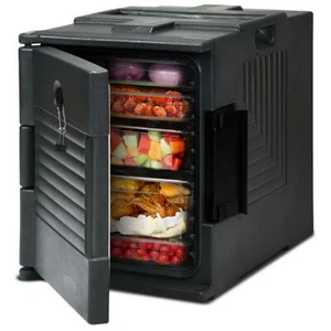 End Loading Insulated Food Pan Carrier Hot and Cold 6 Pan Capacity w/ Handles - Picture 1 of 10