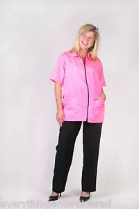 Parrucchiere Stylist Groomer Nylon Rosa Caldo Giacca Smock PERSONALIZZATA Taglia XL X-LG - Foto 1 di 1