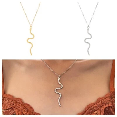 925 Placcato Argento Goccia Animale Carino Serpente Catenina Ciondolo Xmas Gift - Immagine 1 di 4