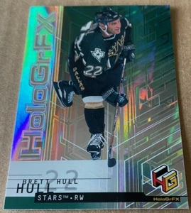 Tarjeta HoloGrFX #18 Brett Hull Hof 1999-00 cubierta superior estado casi nuevo-como nuevo - Imagen 1 de 2