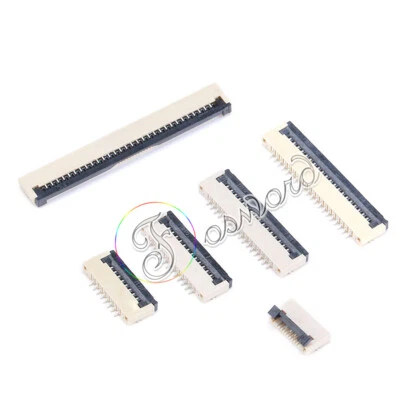 FFC/FPC Cable Connector 1.0mm Pitch Up Button Flip Contact For Flat Ribbon Cable - Image 1 of 4