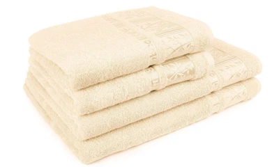 Juego de 4 toallas de lujo de bambú turco en caja de regalo. (Plata) Foto 1 de 4