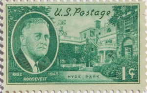 1945 Roosevelt 1 Cent US Postage Stamp - Picture 1 of 1