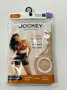 Women's Jockey Essentials Smoothing Mid Waist Boyshort BEIGE Size Small NEW - Picture 1 of 4