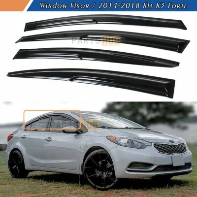 Para Kia K3 Forte JDM 2014-2018 3D ondulado estilo Mugen viseras de ventana protectores de lluvia Foto 1 de 4