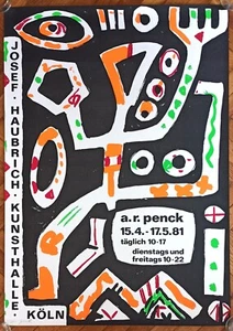 A.R. Penck - handsigniert Siebdruck - 123,0 x 84,5 cm. - Bild 1 von 4