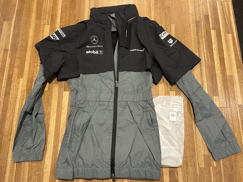 F1 Vodafone McLaren Mercedes Womens Team Waterproof Jacket Black/Grey XS, L, XL Cover