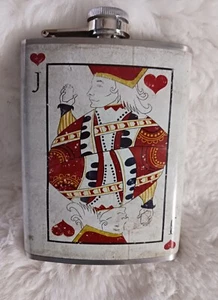 8 ounce Stainless Hip Flask Joker - Picture 1 of 2