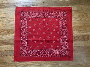 Western Bandana, Red Circle Inner, Wamcraft, Made in USA, Vintage, 22 x 22 - Picture 1 of 1