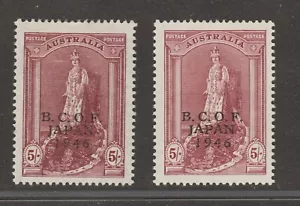 1947 Australia BCOF 5/- Robes MH Sg J7/J7a CV £280 JSSC# O7/O7a 78,000yen - Picture 1 of 2