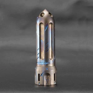 Handmade EDC Titanium Pill Case Holder Container Organizer Keychain Pendant Gift - Picture 1 of 4