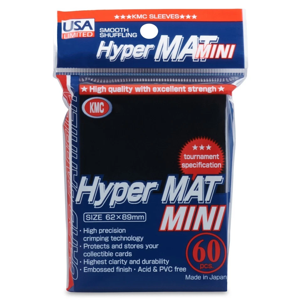 KMC Mangas Hyper Mat Mini NEGRO Mate Japonés Tamaño 62x89mm (Paquete de 60 unidades) Foto 1 de 1