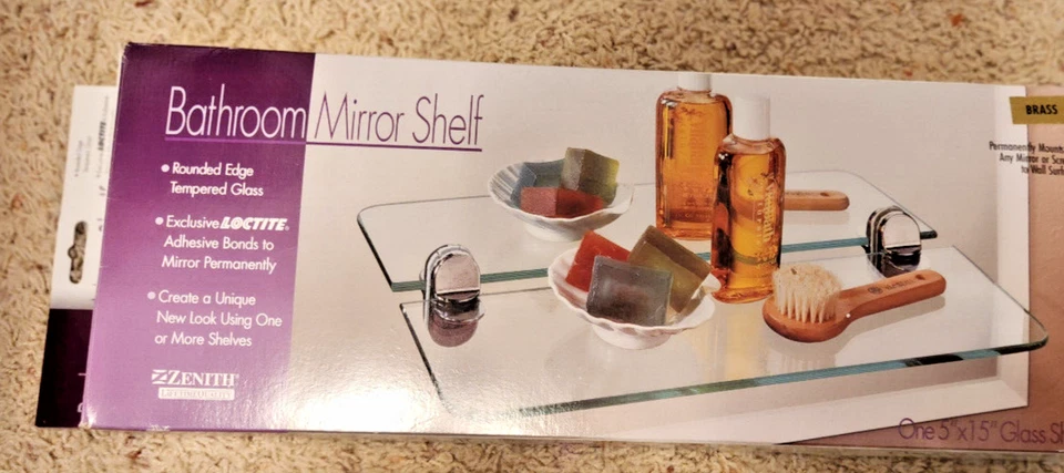 Zenith Espejo Baño Vidrio Templado Estante 5" x 15" Lote 2388 Foto 1 de 3