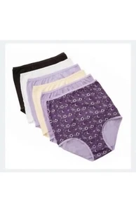 Coopers Pack of 6 Women's Lilac Floral Mix Maxi Cotton Briefs Number 18 - Picture 1 of 2