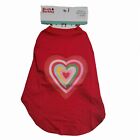 BOOTS & BAKRLEY Red Rainbow Heart Pet Dog T-shirt Valentine's SMALL / MEDIUM NWT