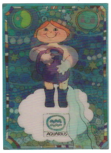 Zodiaco 3D•Portador de agua de Acuario•Postal de astrología de colección•3D  - Imagen 1 de 1