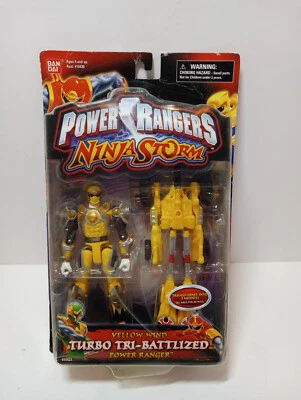 NUEVO Power Rangers Ninja Storm Yellow Wind Turbo Tri-Battlized Figura Bandai 2003 Foto 1 de 4