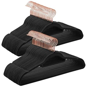 Black Velvet Hangers 30 PackClothes Hangers VelvetHangers Space SavingVelvet ... - Picture 1 of 6