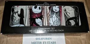 NUEVO Cristalería Pesadilla antes de Navidad 16 OZ (juego de 4) Halloween - Imagen 1 de 2