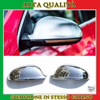 Coppia Calotte Specchio Retrovisore Cromo Per VW EOS 2006 AL 2009 - Immagine 1 di 4
