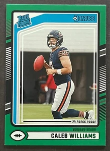 Caleb Williams 2024 Panini Donruss - Rated Rookie Green Press Proof #327 (RC) - Picture 1 of 4