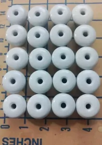 Lot of 20 Vintage White Porcelain Cabinet Drawer Pulls Knobs 1” Diameter Antique - Picture 1 of 8