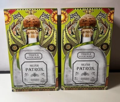 Tequila Silver Patron Limited Edition Sergio Perez F1 2023 Lot Of 2 Empty Tins - Image 1 of 4