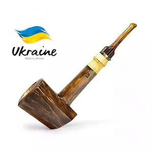 Pipa de tabaco Briar lisa con anillo de cuerno de bambú octaedro con paneles pipa de póker - Imagen 1 de 11