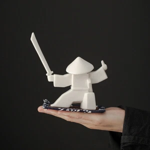 Japanese Samurai Character Ceramic Desk Decoration 2 in1 Incense Burner Holder - Picture 1 of 18