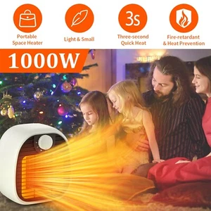 1000W Space Heater for Indoor Use Portable Electric Heater 3S Rapid Heating USA - Picture 1 of 13