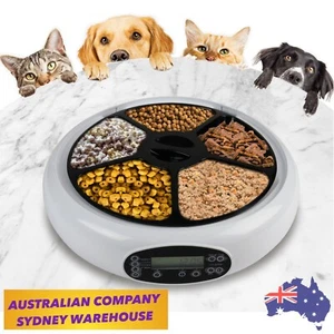 Lentek Automatic Pet Feeder 5 Meal Dispenser Feeder Dish Bowl for Pet Dog Cat - Picture 1 of 10