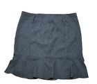 Studio M Women's 12 "Giada" Brown Ruffled Bottom Back Zip Skirt Nwt $78