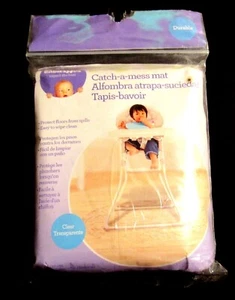 BABIES R US CATCH A MESS CLEAR TRANSPARENT 100% PVC MAT - Picture 1 of 2