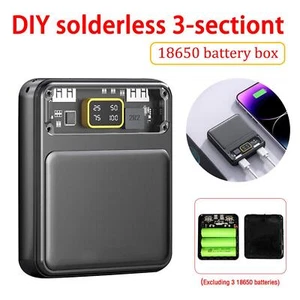 DIY 3x18650 Flat Battery Power Bank Box Shell Case Fast Charger Power Display - Zdjęcie 1 z 13