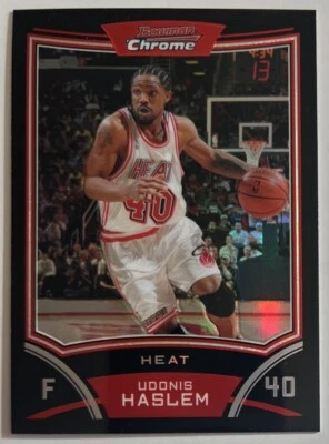 Udonis Haslem 2008-09 Bowman Chrome DP&S Refractor #’D /499 #56 Heat ESE - Image 1 of 2
