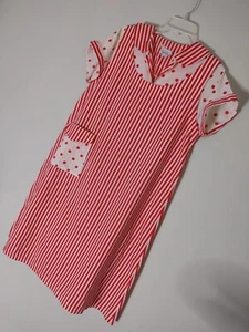 Vintage 60s Christine of Miami stripes and polka dots shift dress Size M Mod  - Picture 1 of 7