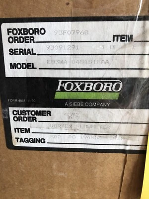 FOXBORO VORTEX FLOWMETER Model E83 WA-04SISTFAA - Image 1 of 4