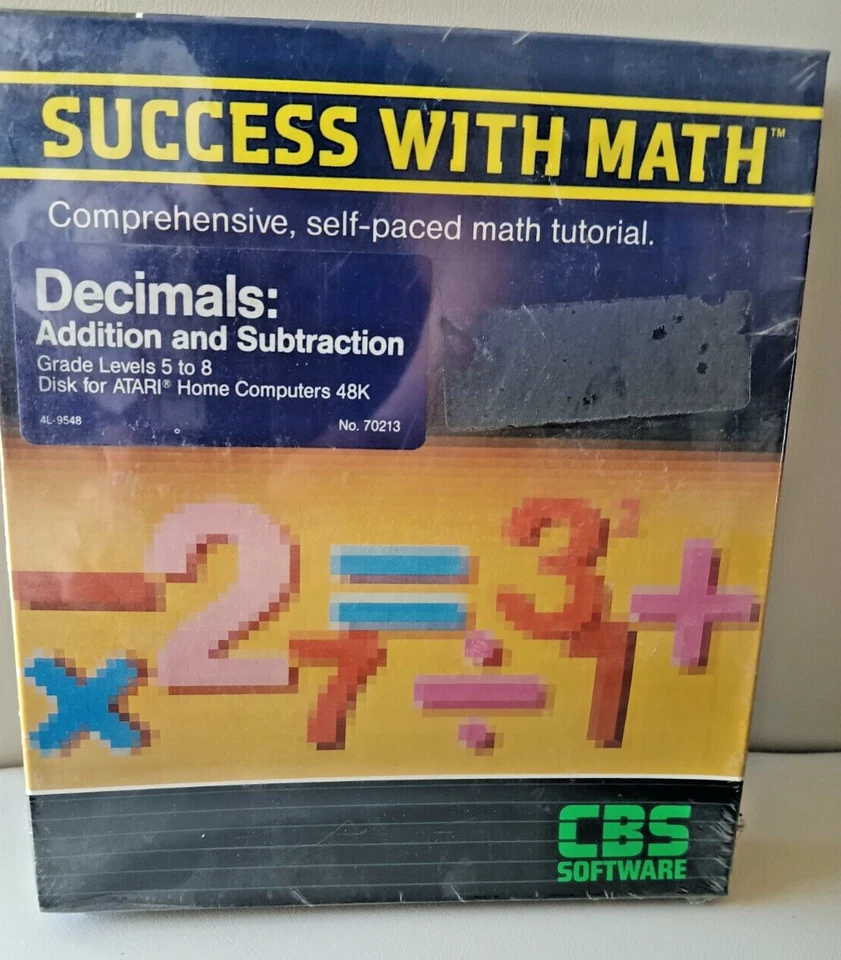 Success with Math -Decimals: Addition & Subtraction Atari 400/800/XL/XE Disk NIB - Image 1 of 4