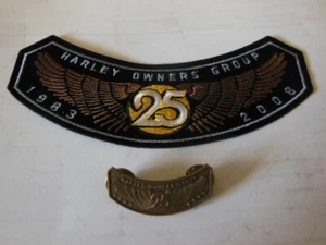 NEW HOG HARLEY DAVIDSON OWNERS GROUP 1983/2008 25 Yr PATCH PIN SET - Picture 1 of 4