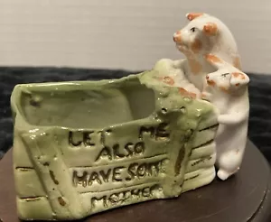 Antique German Fairing Pig “Let Me Also Have Some Mother” Figurine - Picture 1 of 8