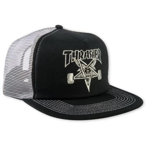 THRASHER SKATE GOAT EMBROIDERED BLACK/GREY MESH HAT - Picture 1 of 1