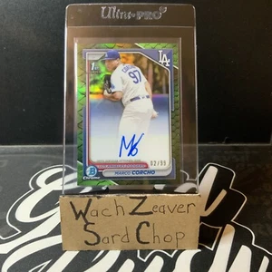 2024 Bowman Chrome Prospect - Marco Corch, rifrattore rettiliano verde /99 Au - Foto 1 di 10