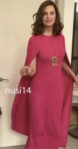 ZARA NEUES DAMEN LANGES KLEID MIT UMHANG - LIMITIERTE EDITION FUCHSIA S, M, L 0014/042 - Bild 1 von 6