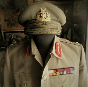 AMAZING RARE GREEK ROYAL MILITARY BRIGADIER SUMMER UNIFORM COLONELS ERA - Picture 1 of 11