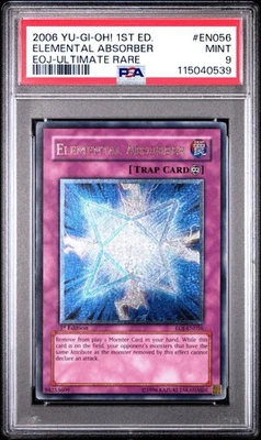 2006 Yu-Gi-Oh! Elemental Absorber Enemy of Justice EOJ 1st Edition UTR PSA 9 - Image 1 of 2