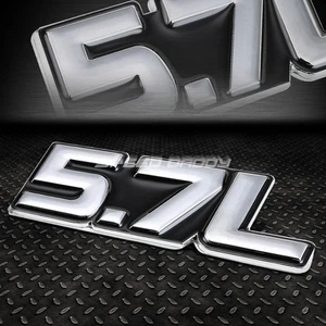 METAL BUMPER TRUNK GRILL EMBLEM DECAL STICKER LOGO BADGE CHROME BLACK 5.7 5.7L - Picture 1 of 2