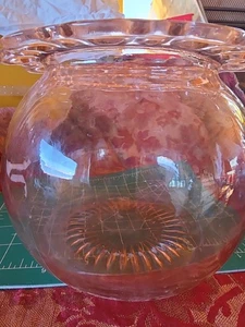 Anchor Hocking Pink Depression Glass Lace Top Fish Bowl Old Colony - Picture 1 of 6