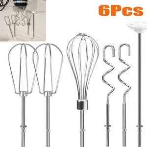 6pz Sbattitore Manuale Attacchi Ganci Impasto Acciaio Inox per Kitchenaid - Foto 1 di 9