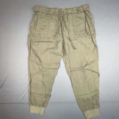 Pantalones Joie Mujer Grandes Verde Cordón Elástico Recortado Minimalista Comodidad Boho Foto 1 de 4