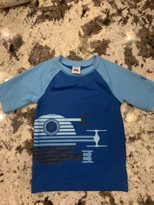 Hanna Andersson Star Wars Blue Rash Guard Short Sleeve Boys 5 New Without Tag - Picture 1 of 4